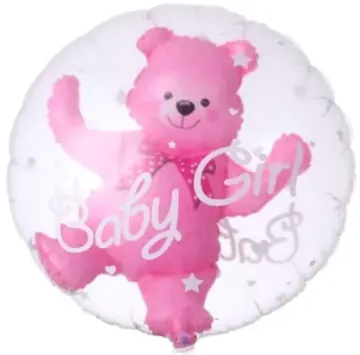 Baby bear bubble balloon (pink)