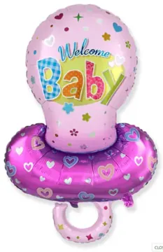 Welcome Baby pacifier (pink)