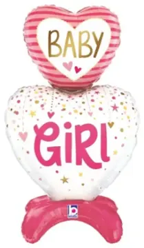 Baby Girl heart stack (air filled)