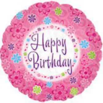 Happy Birthday flowers (pink)