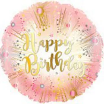 Happy Birthday gold sparkle (pink)