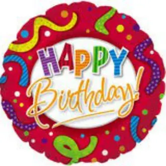 Happy Birthday swirls (red)