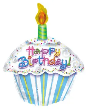 Happy Birthday cupcake with candle