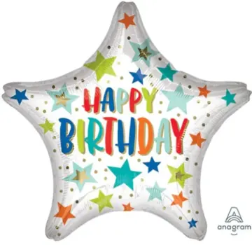 Happy Birthday star (white)