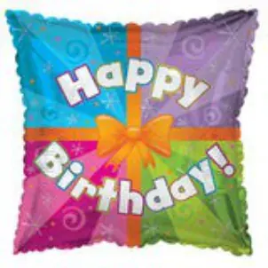 Happy Birthday square with bow
