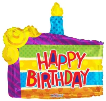 Happy Birthday cake slice