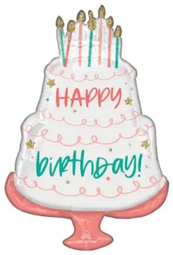 Happy Birthday cake (white)