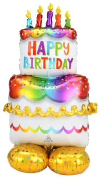 Happy Birthday tiered cake (air filled)