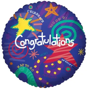 Congratulations swirl stars (36”)