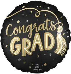Congrats GRAD (black & gold script)