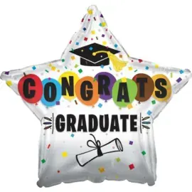 CONGRATS GRADUATE star (silver)