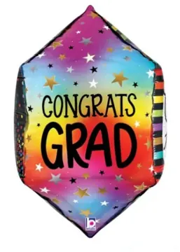 CONGRATS GRAD rainbow gem