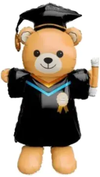 Graduation teddy bear stand (air filled)