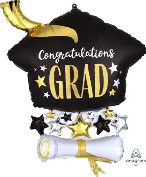 Congratulations GRAD cap with stars