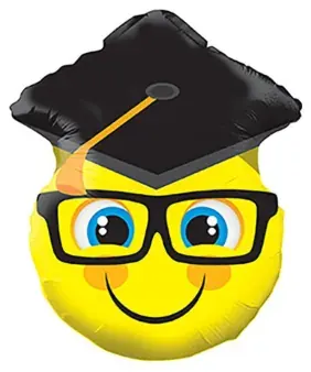 Grad smiley with glasses