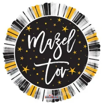 Mazel Tov script (black & gold)
