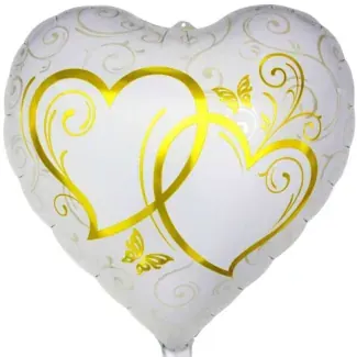 Gold double hearts