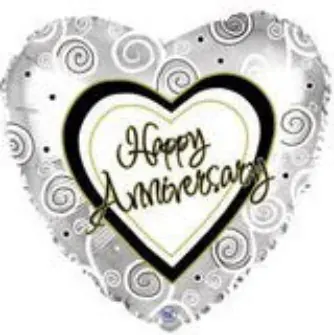Happy Anniversary heart (silver)