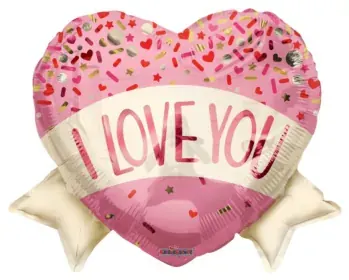 I Love You heart with banner