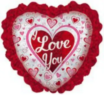 Love You scalloped heart